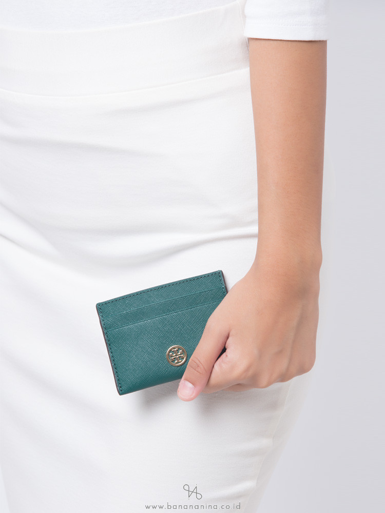 TORY BURCH Robinson Card Case Malachite
