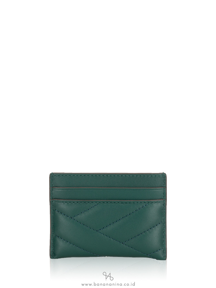TORY BURCH Kira Chevron Card Case Malachite