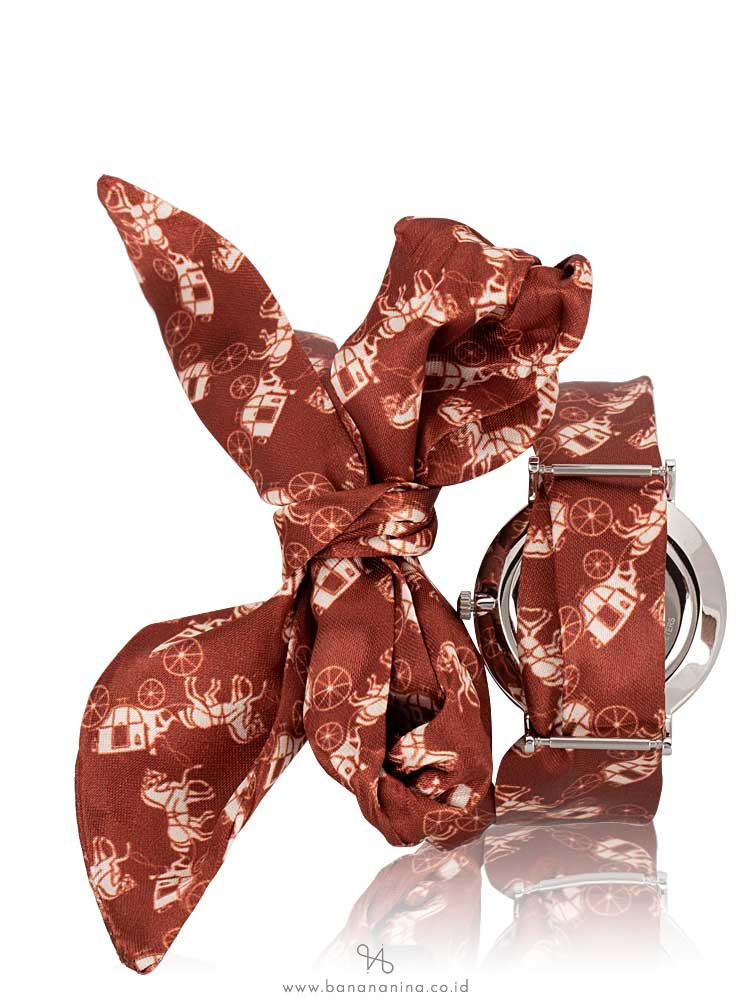 COACH 14503180 Perry Scarf Wrap Brown Silver