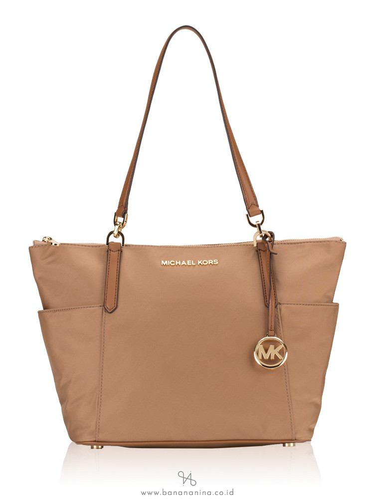 MICHAEL KORS Bedford Nylon Large Top Zip Tote Dark Khaki
