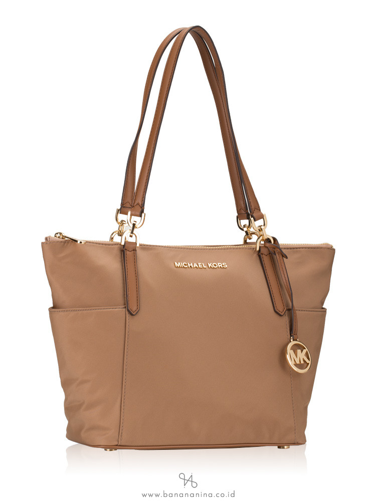 MICHAEL KORS Bedford Nylon Large Top Zip Tote Dark Khaki