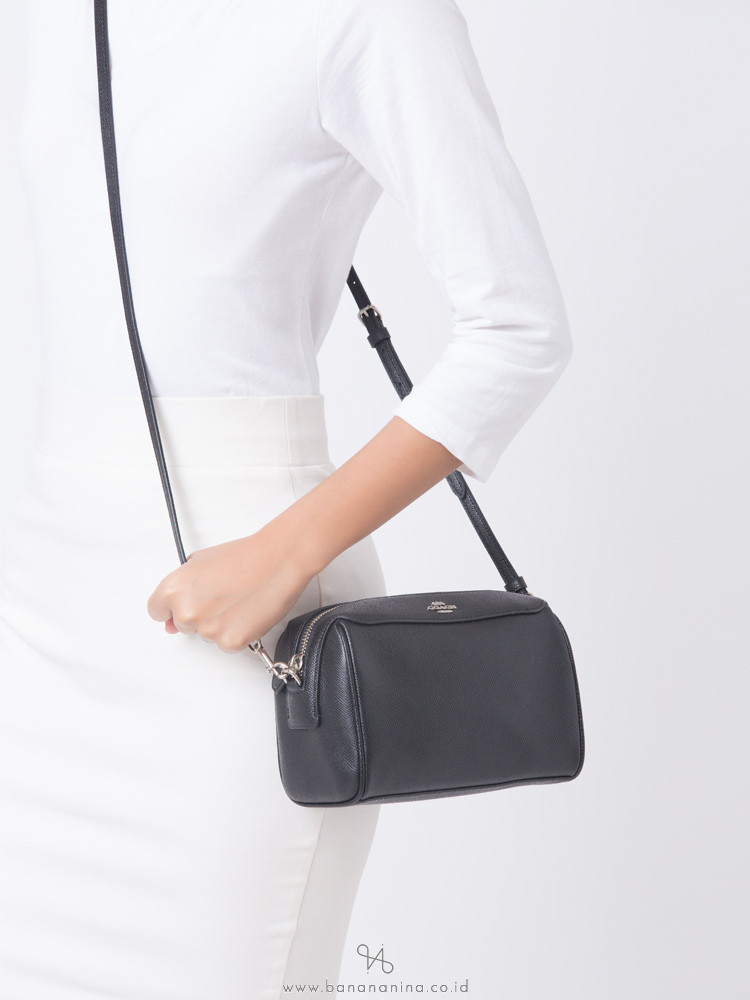 COACH 76629 Crossgrain Mini Bennett Crossbody Black Silver