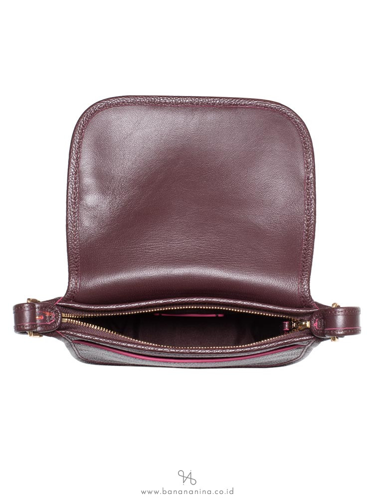 COACH 22811 Floral Gusset Patricia 18 Crossbody Oxblood Multi