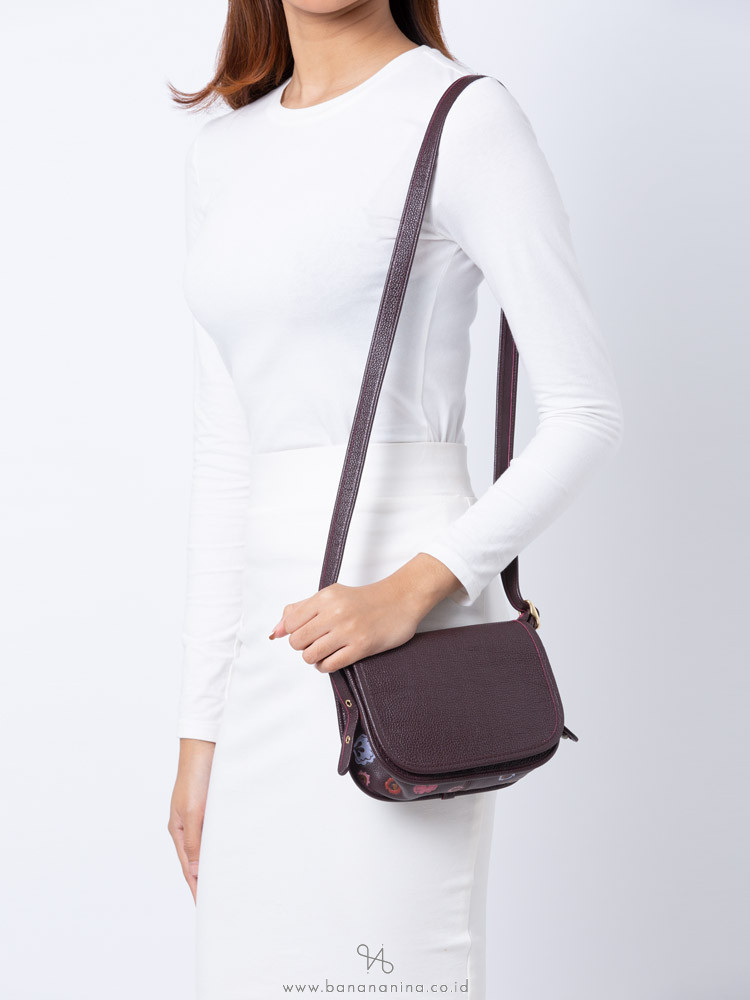 COACH 22811 Floral Gusset Patricia 18 Crossbody Oxblood Multi