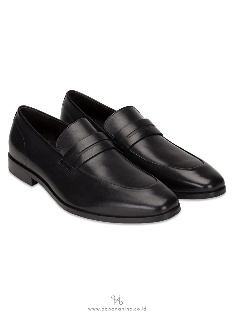 HUGO BOSS Men Highline Leather Loafers Black Sz 9.5
