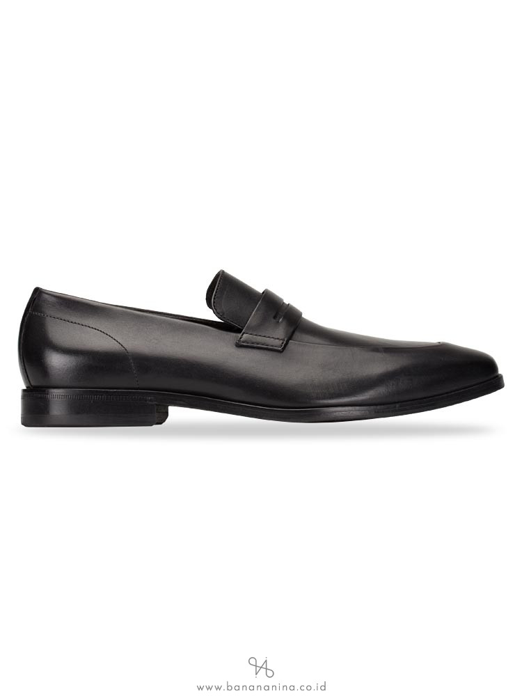 HUGO BOSS Men Highline Leather Loafers Black Sz 9.5