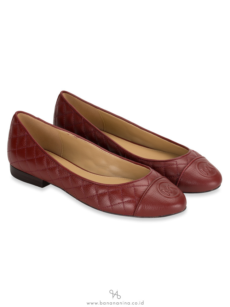 MICHAEL KORS Dylyn Leather Ballet Flats Brandy Sz 8