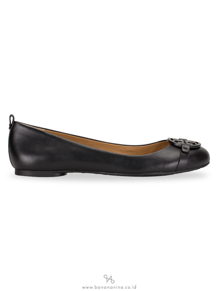 TORY BURCH Gabriel Leather Ballet Flat Black Sz 8