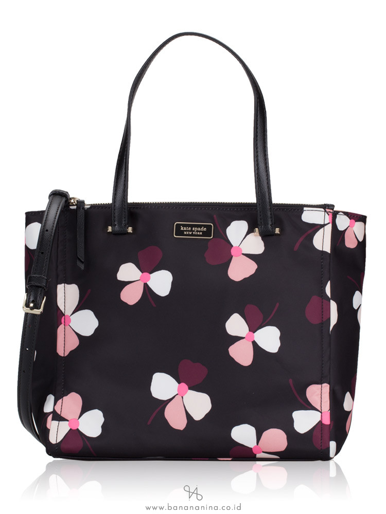KATE SPADE Dawn Dusk Buds Medium Satchel Black Multi