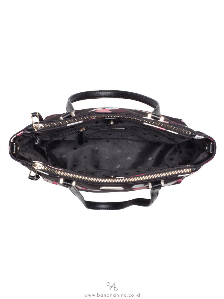 KATE SPADE Dawn Dusk Buds Medium Satchel Black Multi