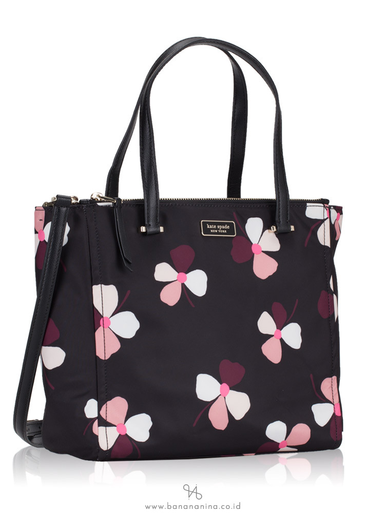 KATE SPADE Dawn Dusk Buds Medium Satchel Black Multi