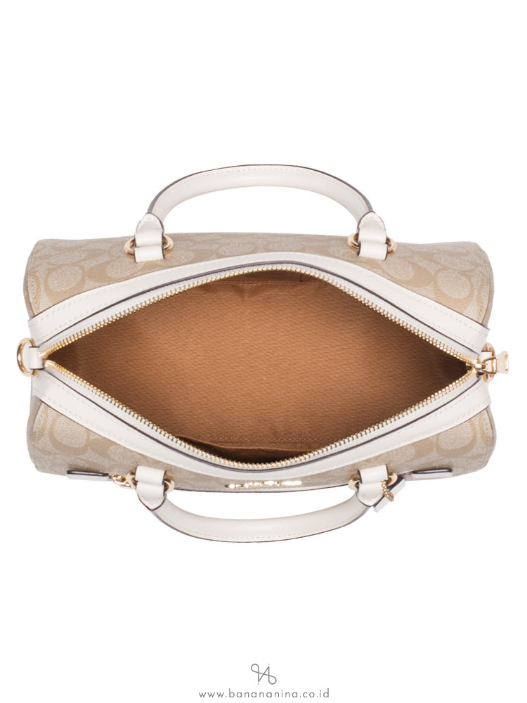 COACH 83607 Signature Rowan Satchel Light Khaki Chalk