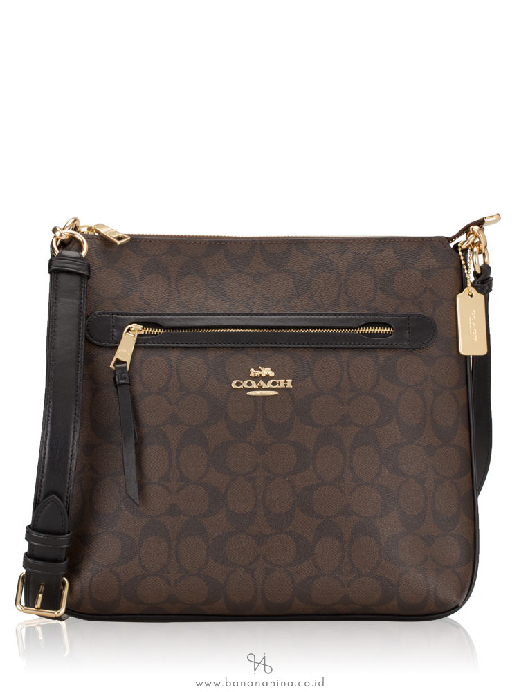 COACH 77885 Signature Mae Crossbody Brown Black
