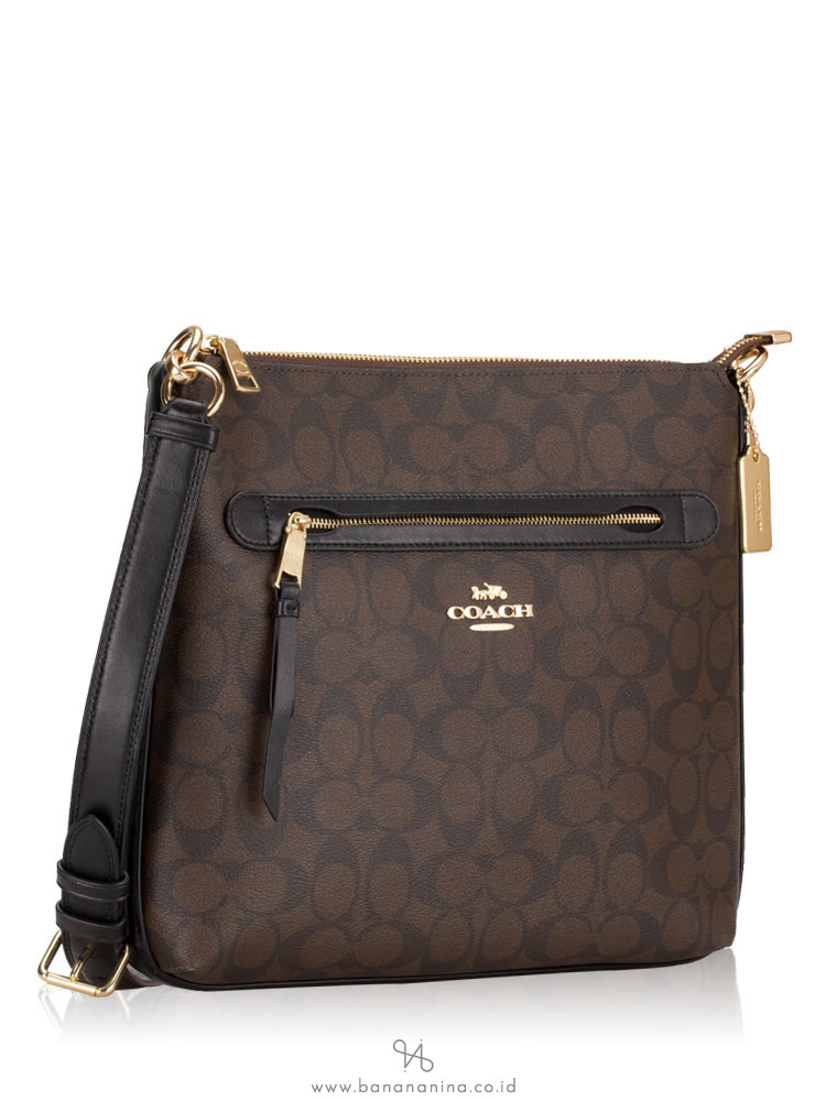 COACH 77885 Signature Mae Crossbody Brown Black
