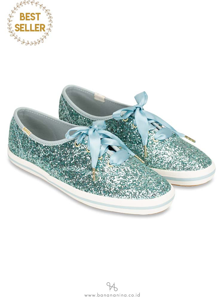 KEDS X Kate Spade Champion Glitter Dusty Blue Sz 9