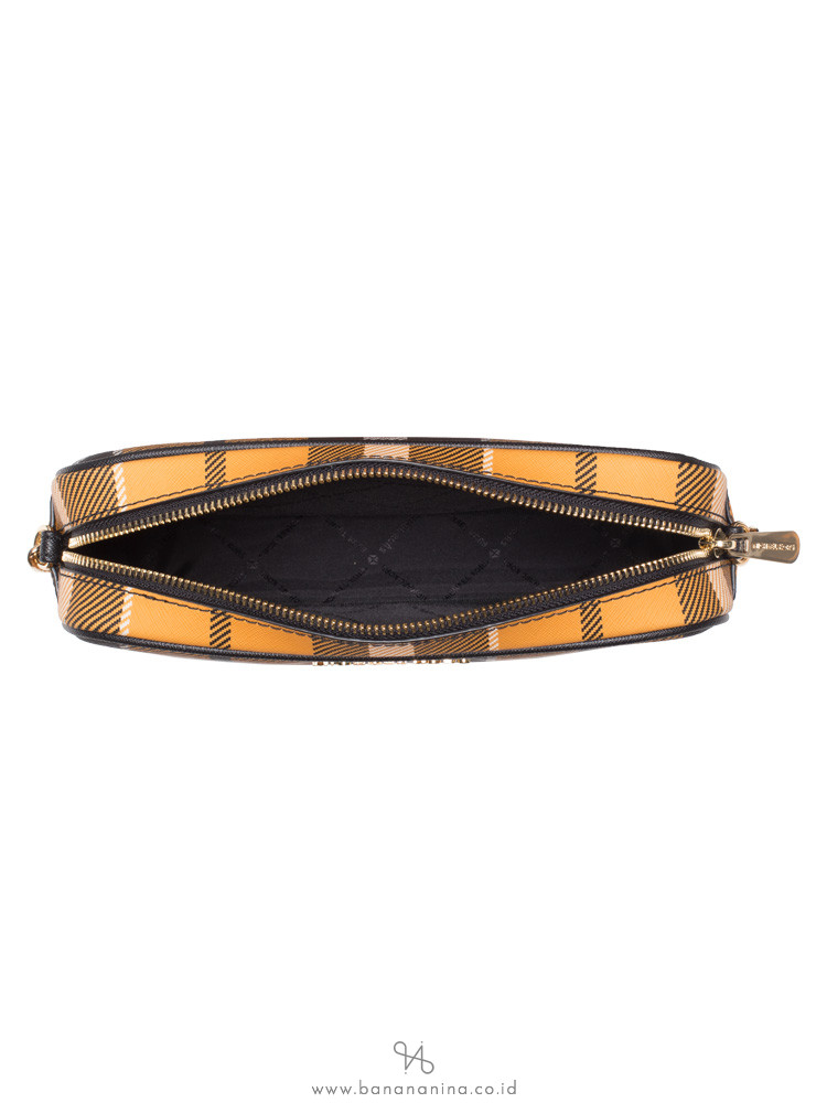 MICHAEL KORS Plaid Jet Set Item Large Crossbody Marigold Multi