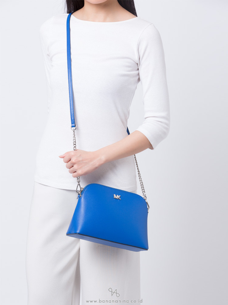 large crossgrain leather dome crossbody bag