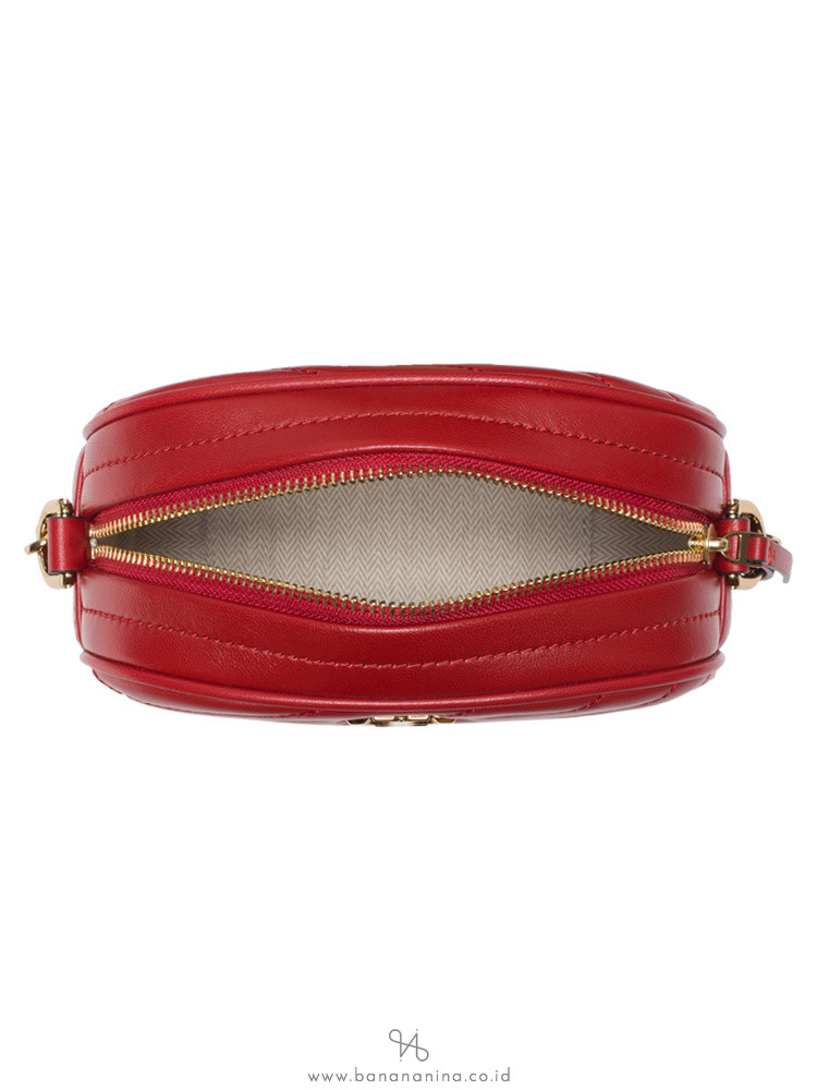 TORY BURCH Kira Chevron Small Camera Bag Red Apple