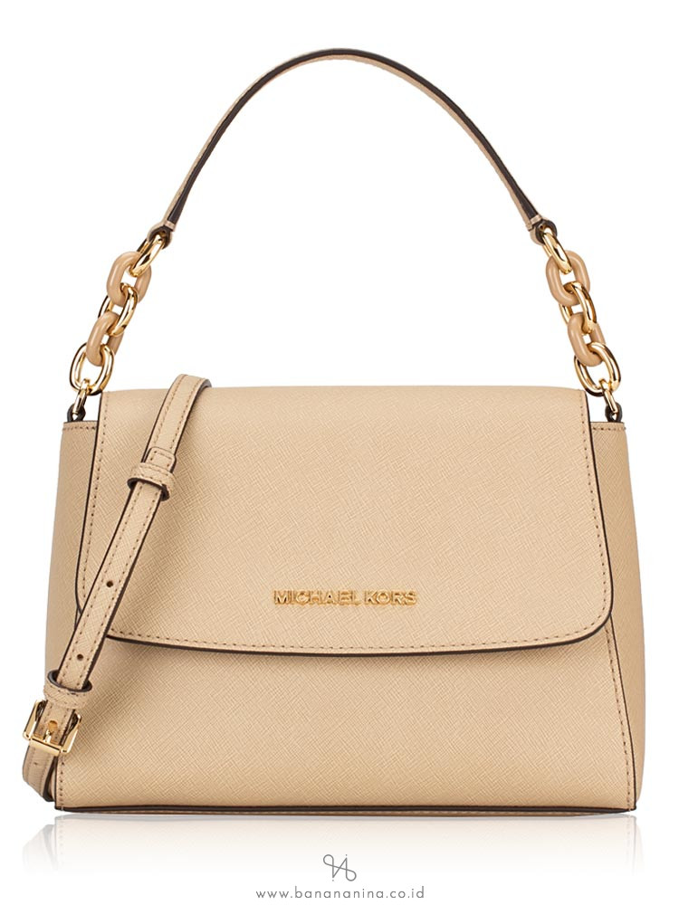MICHAEL KORS Sofia Saffiano Small Satchel Bisque