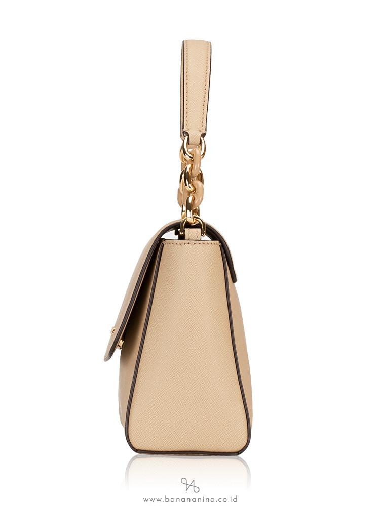 MICHAEL KORS Sofia Saffiano Small Satchel Bisque