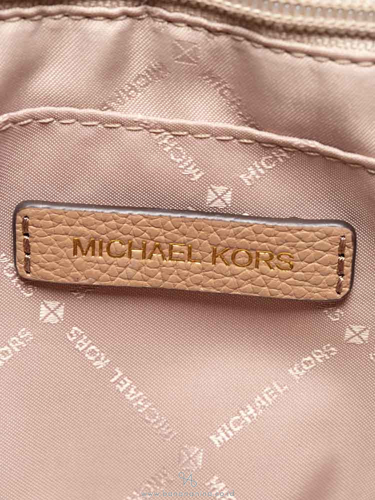 MICHAEL KORS Karson Medium Leather Top Handle Satchel Dark Khaki