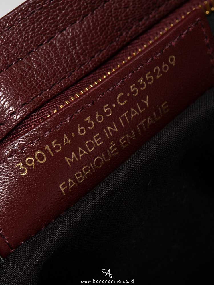 BALENCIAGA Gold Metallic Edge City Rouge Pourpre