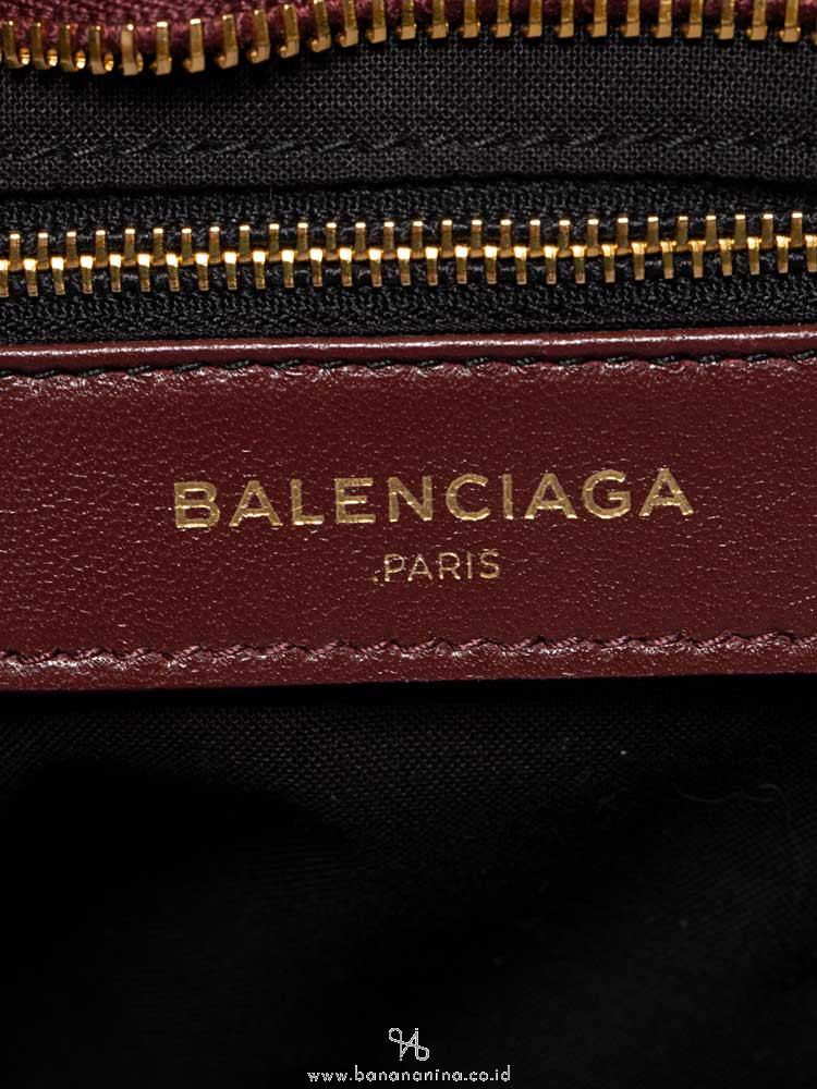 BALENCIAGA Gold Metallic Edge City Rouge Pourpre