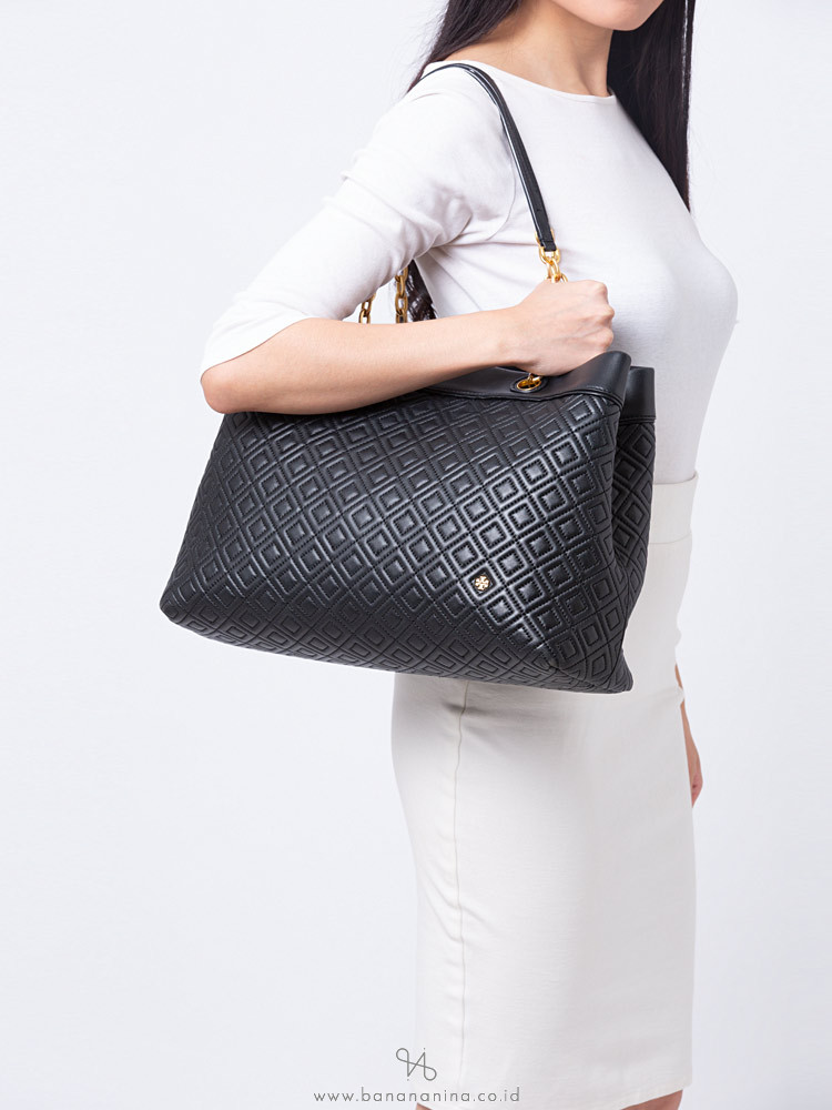 TORY BURCH Fleming Triple Compartment Tote Black