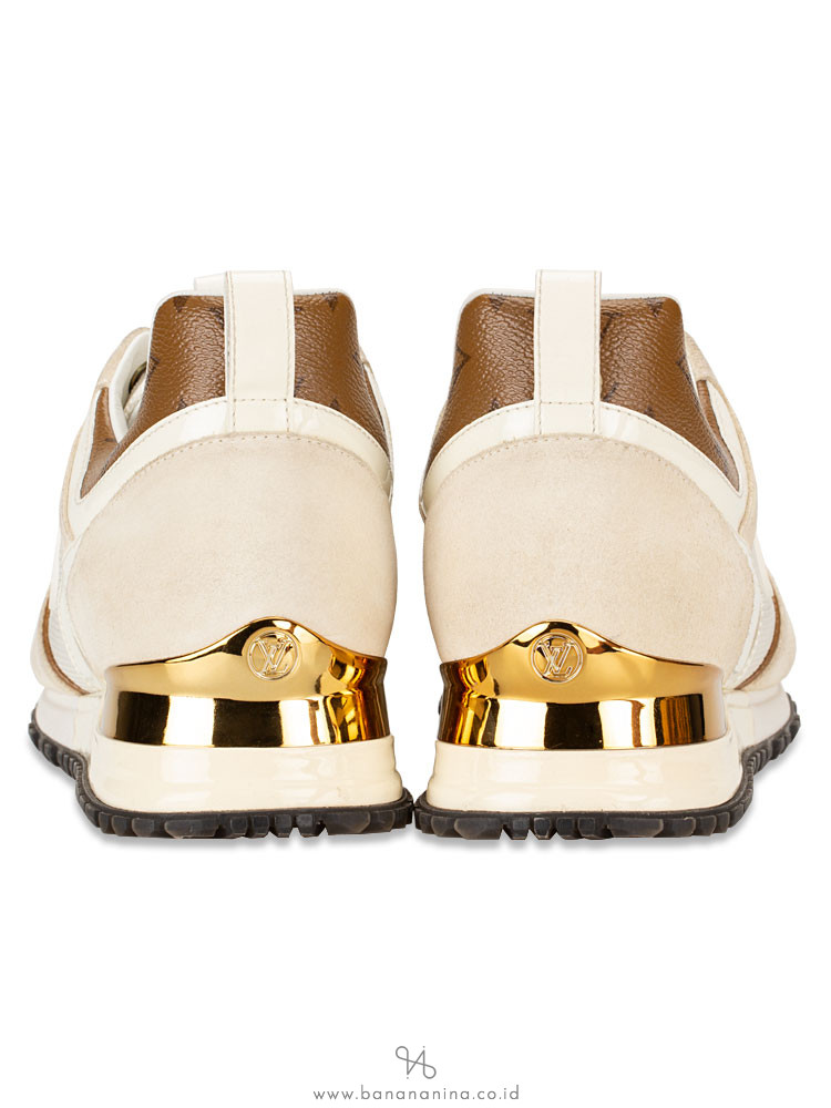 LOUIS VUITTON Monogram Reverse Run Away Sneakers White Sz 41