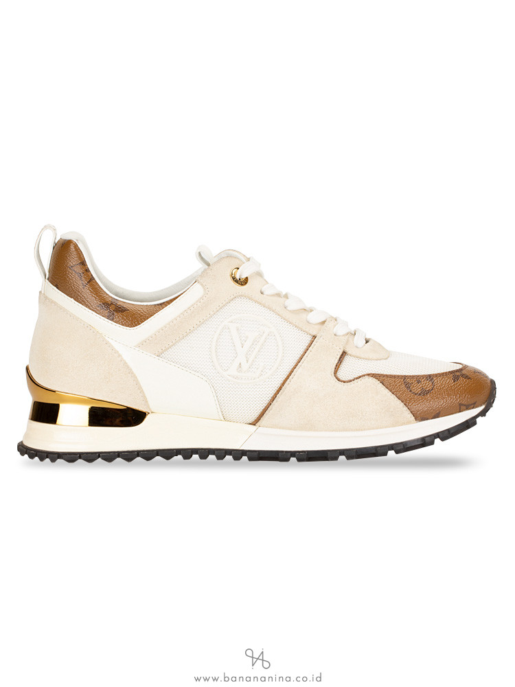 LOUIS VUITTON Monogram Reverse Run Away Sneakers White Sz 41