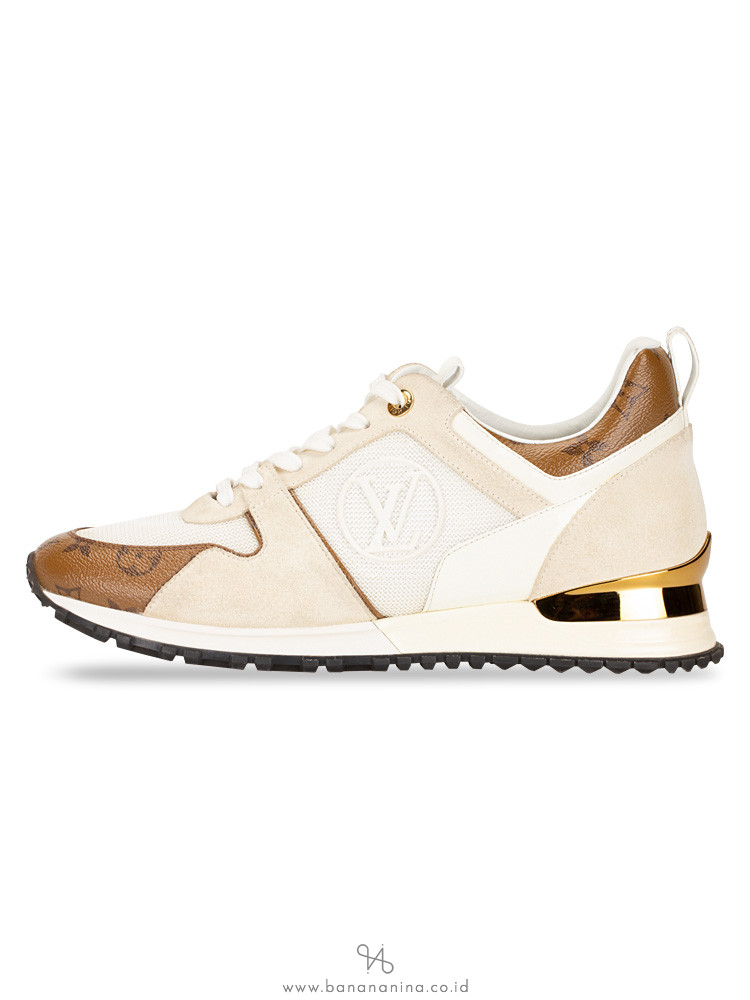 LOUIS VUITTON Monogram Reverse Run Away Sneakers White Sz 41