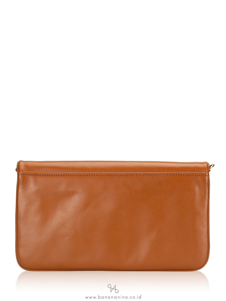TORY BURCH Bombe Reva Leather Clutch Luggage