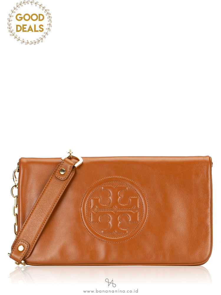 TORY BURCH Bombe Reva Leather Clutch Luggage