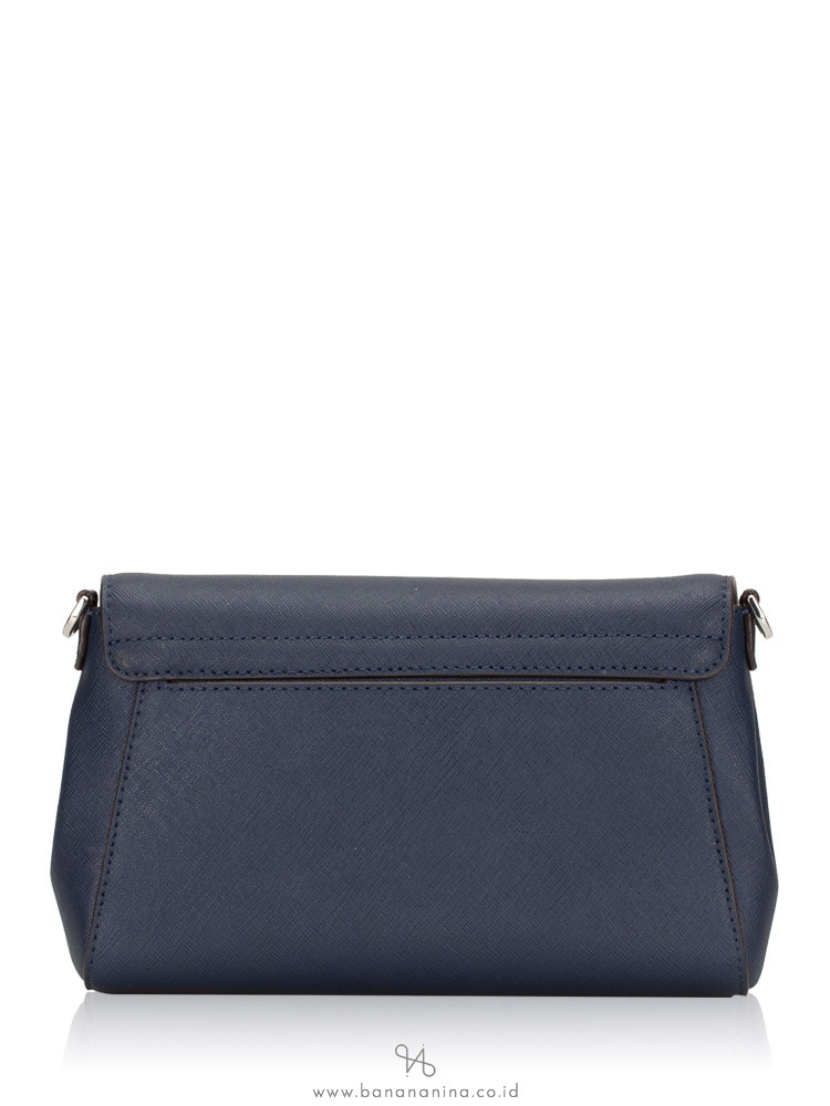 MICHAEL KORS Jet Set Item Medium Saffiano Pouchette Crossbody Navy