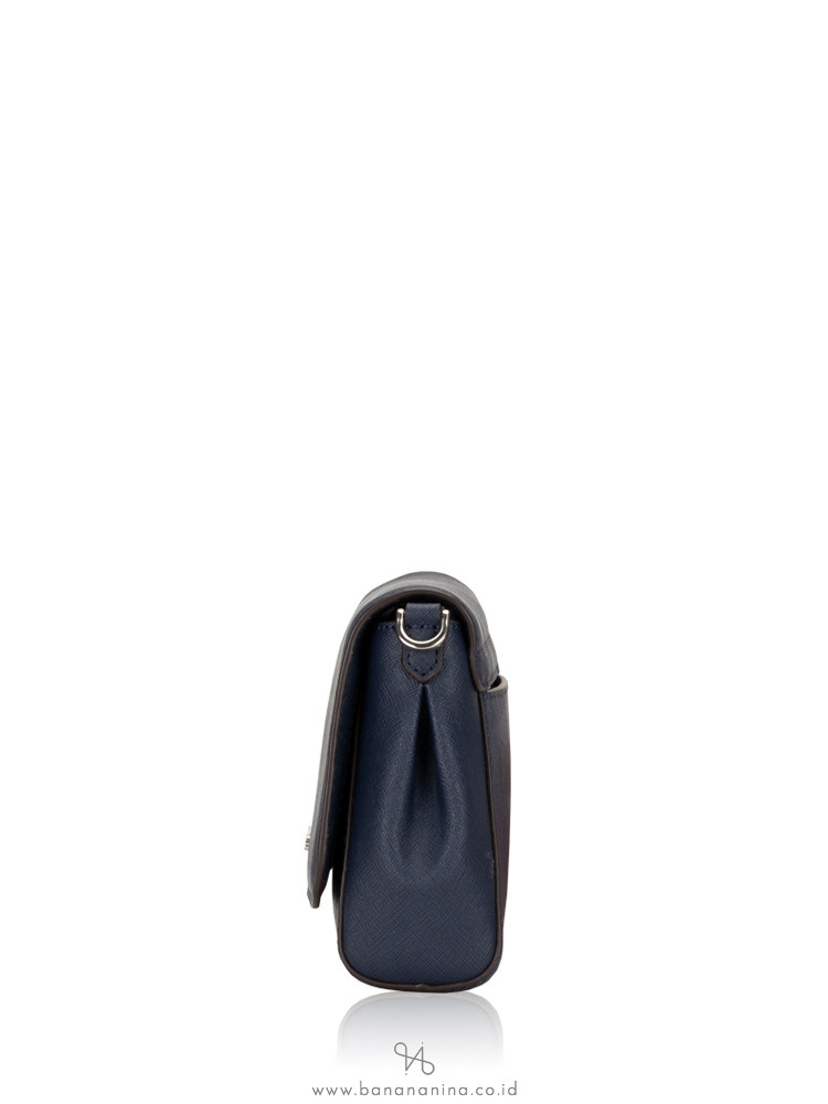 MICHAEL KORS Jet Set Item Medium Saffiano Pouchette Crossbody Navy