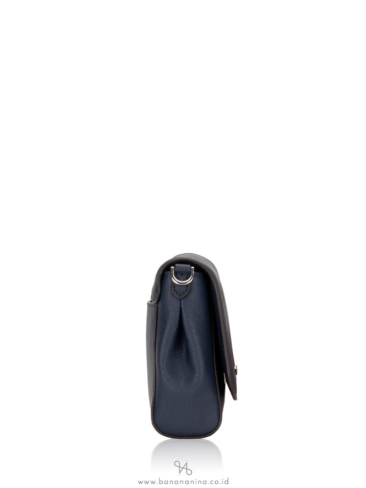 MICHAEL KORS Jet Set Item Medium Saffiano Pouchette Crossbody Navy