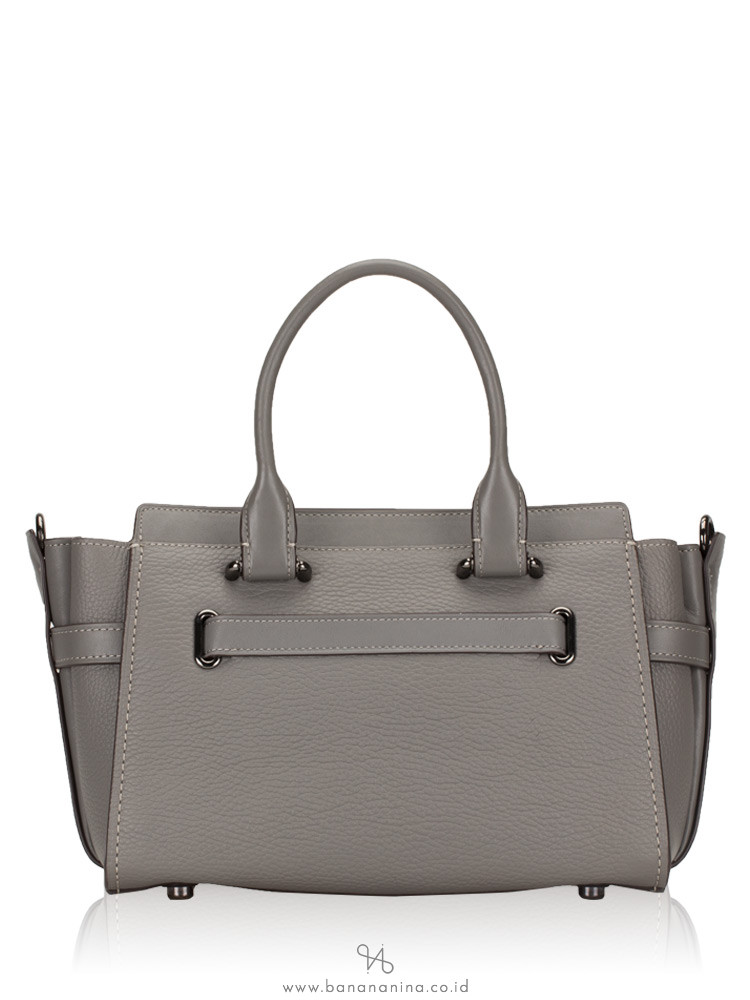 COACH 87295 Swagger 27 Pebble Leather Carryall Heather Grey