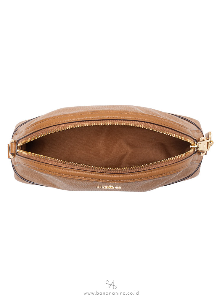 COACH 76673 Leather Mini Dome Crossbody Light Saddle