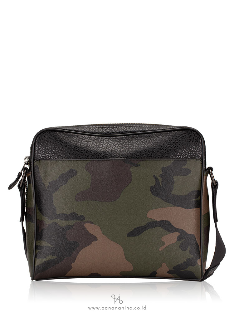 COACH Men 29052 Charles Camera Crossbody Camo Dark Green Multi