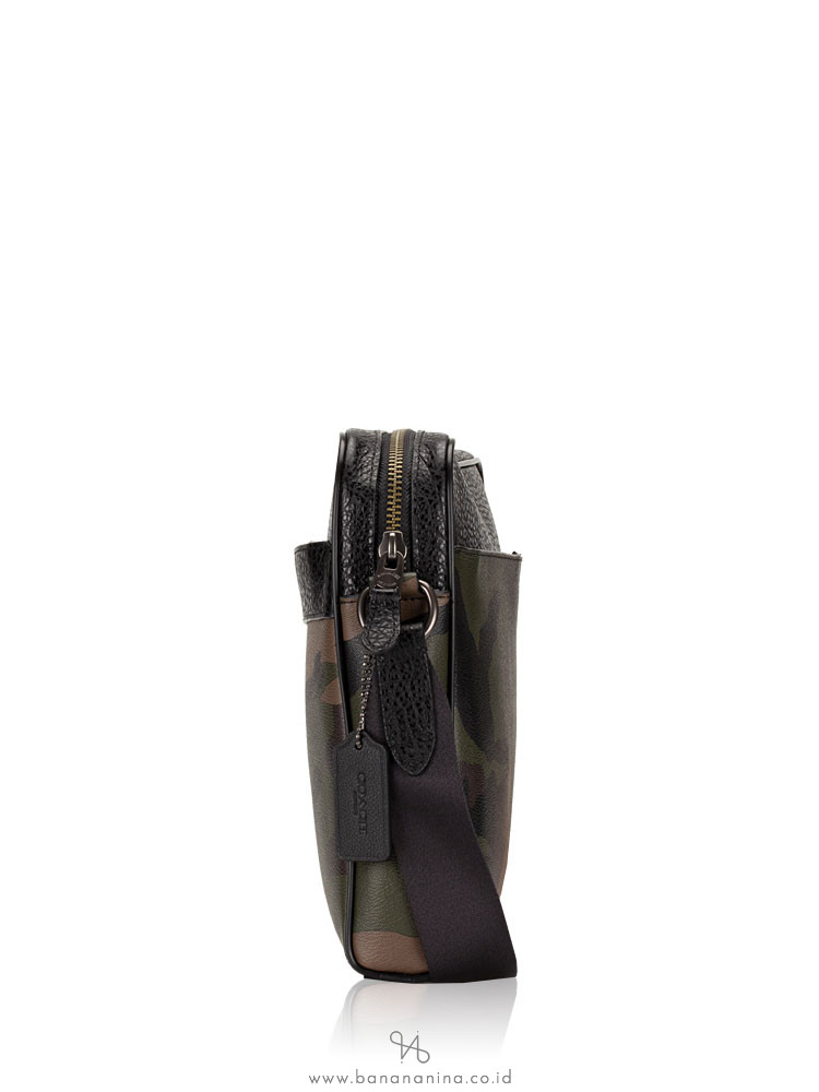 COACH Men 29052 Charles Camera Crossbody Camo Dark Green Multi