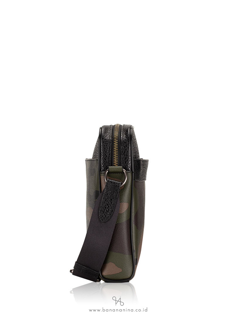 COACH Men 29052 Charles Camera Crossbody Camo Dark Green Multi