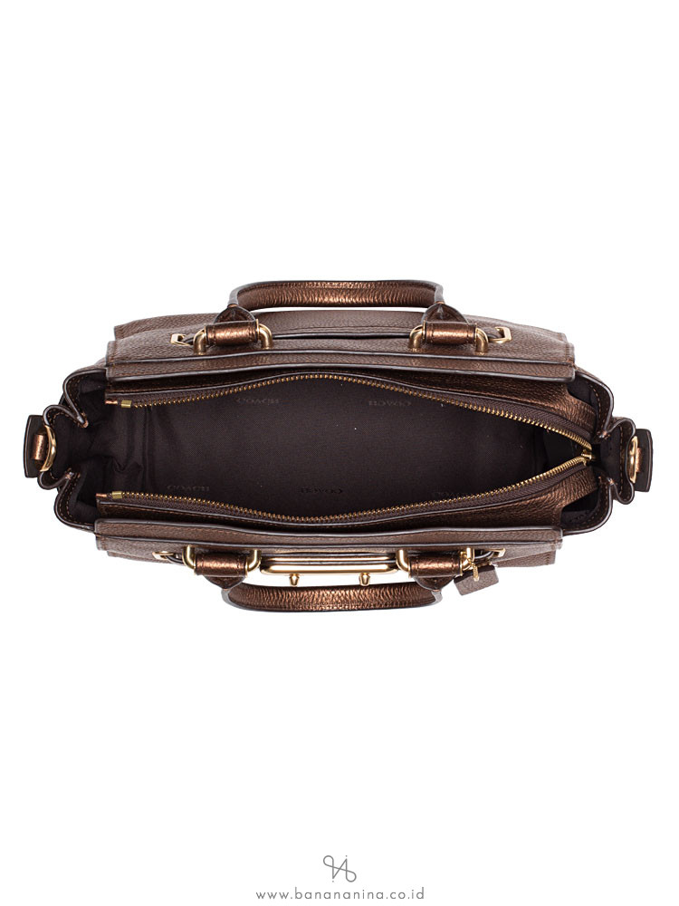 COACH 23197 Metallic Swagger 27 Leather Satchel Bronze