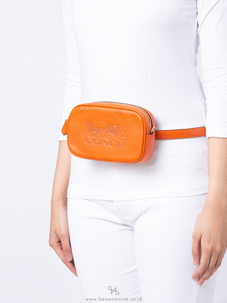COACH F79212 Pebble Leather Jes Convertible Belt Bag Dark Orange