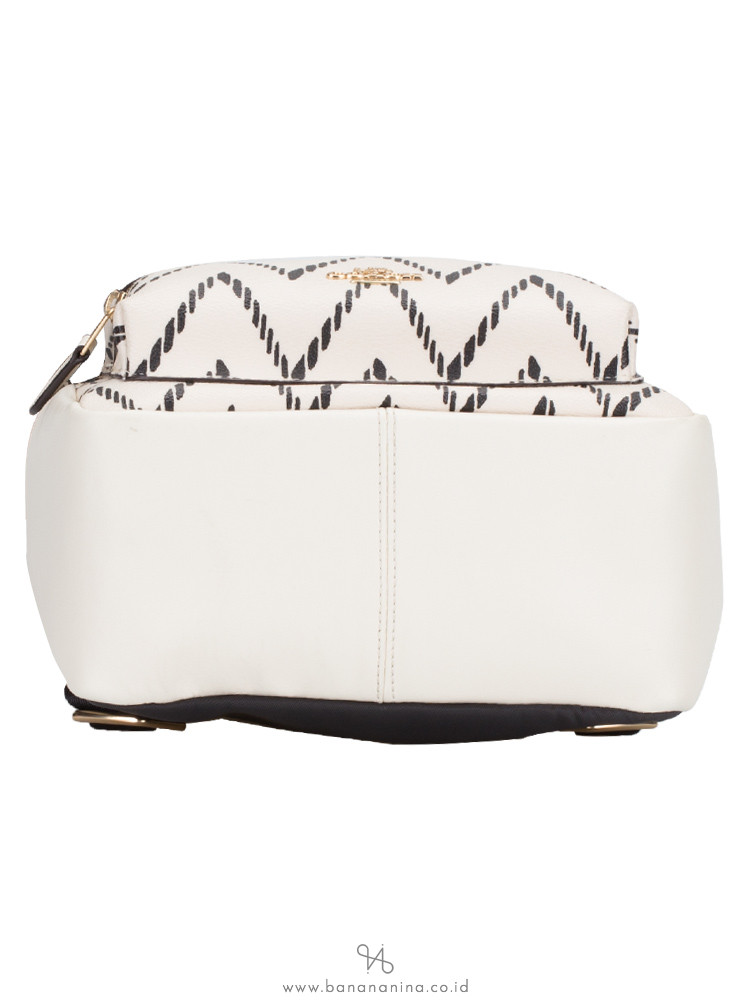 COACH 68098 Geo Chevron Mini Charlie Backpack Black Chalk