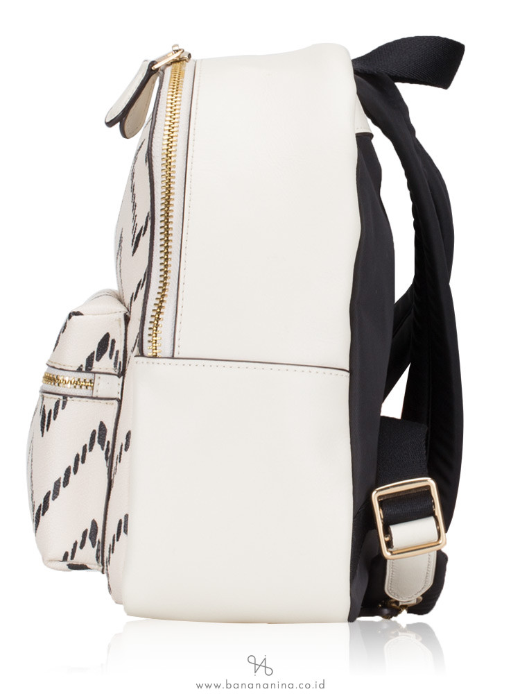 COACH 68098 Geo Chevron Mini Charlie Backpack Black Chalk