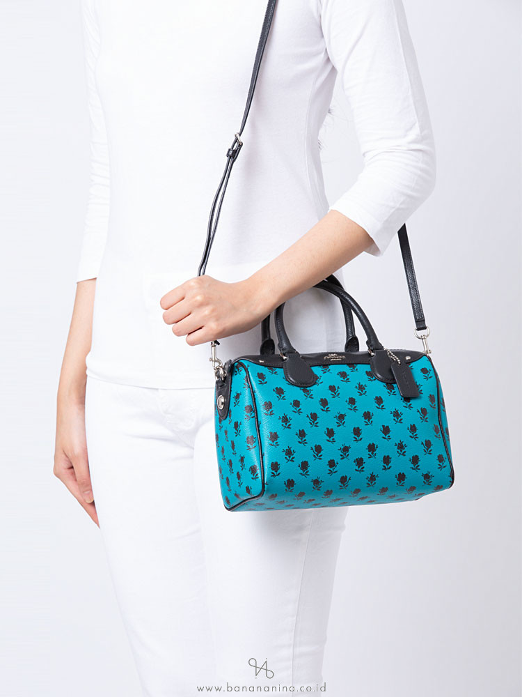 COACH 38160 Badlands Floral Mini Bennett Turquoise Black