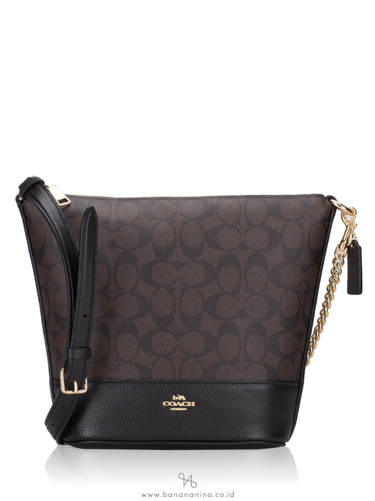 COACH 76669 Signature Small Paxton Duffle Brown Black