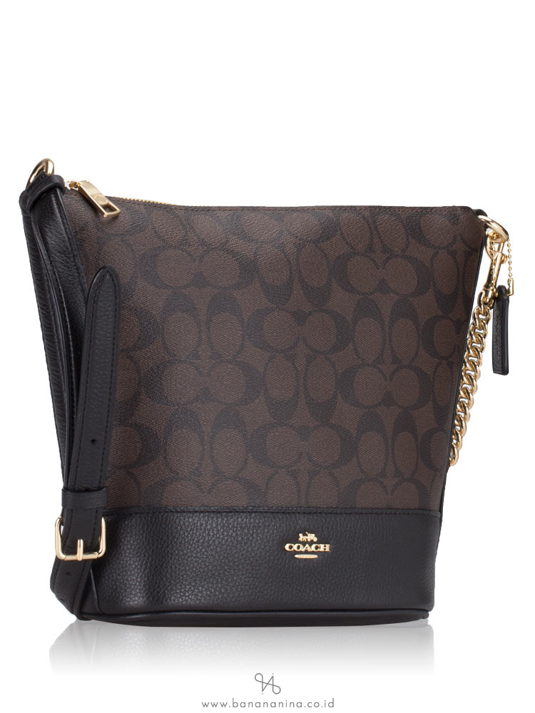 COACH 76669 Signature Small Paxton Duffle Brown Black