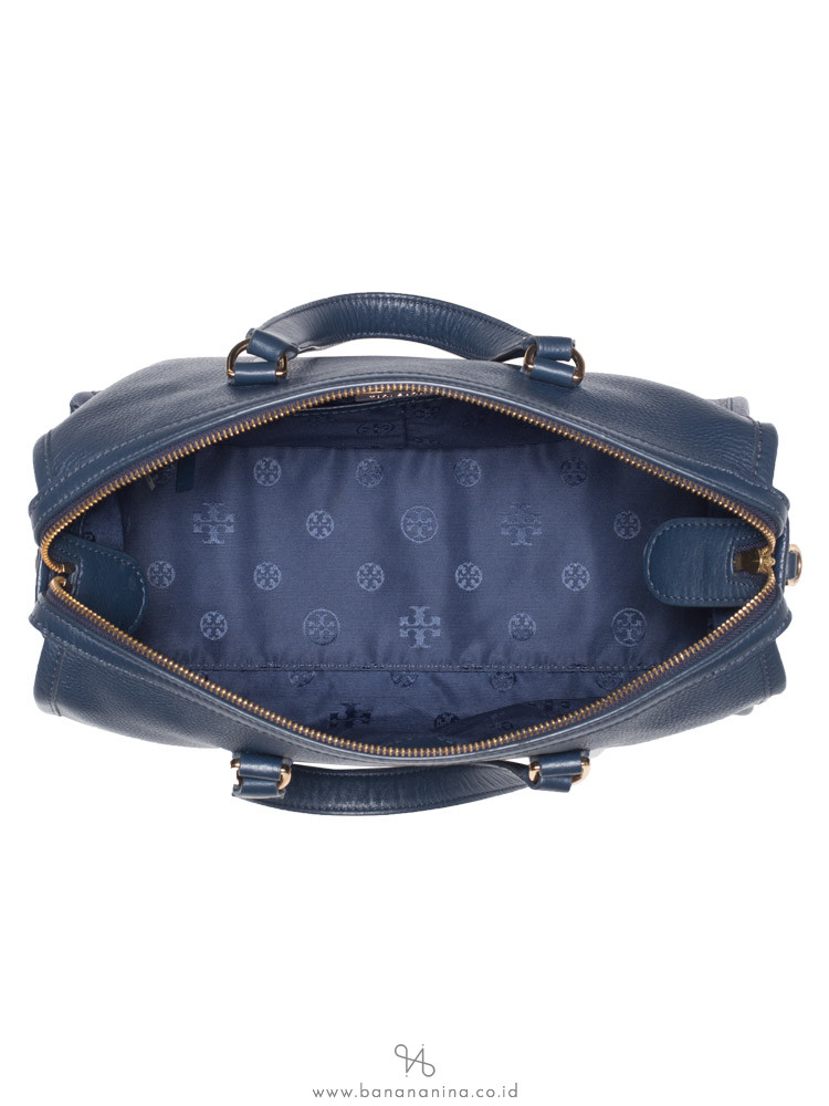 TORY BURCH Britten Leather Satchel Navy