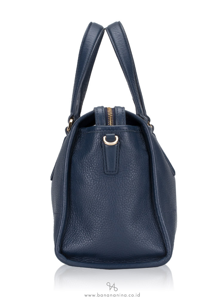 TORY BURCH Britten Leather Satchel Navy